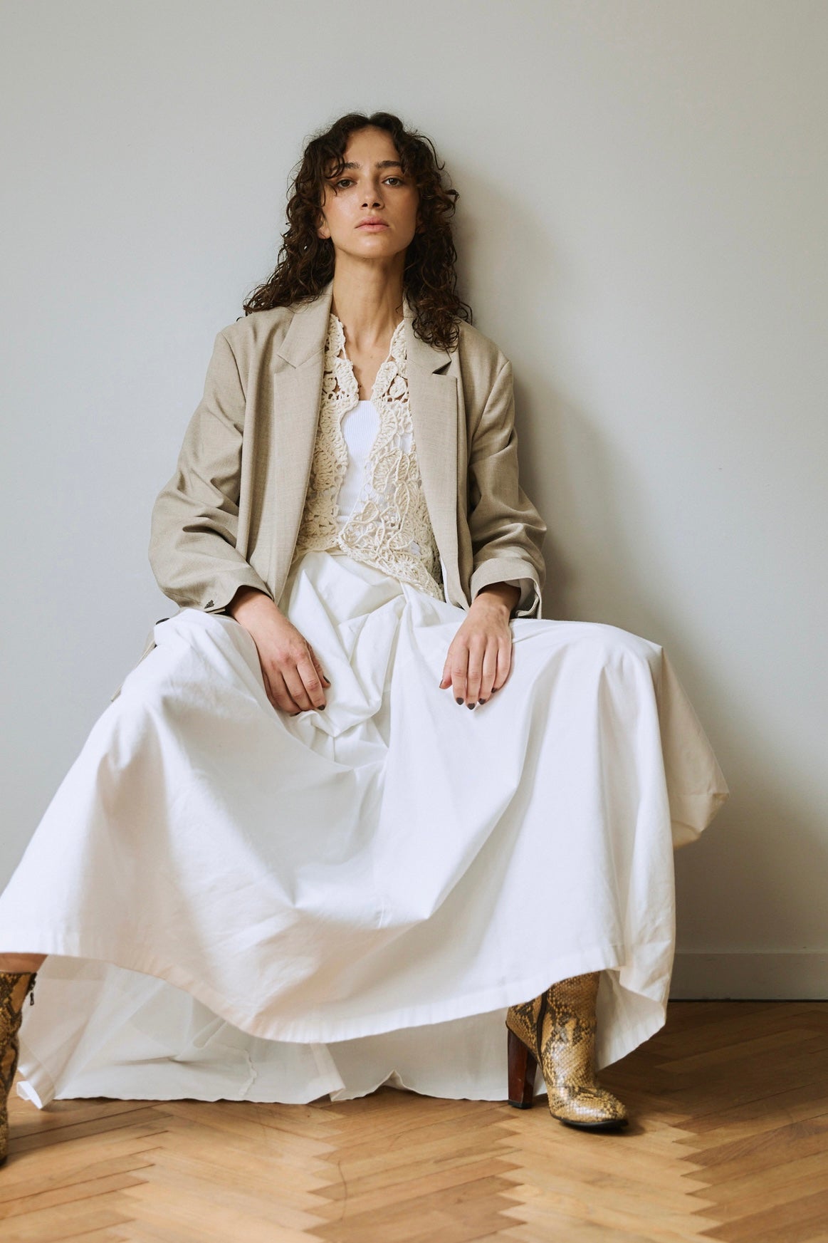 VILLD "embroidery vest" (ivory)