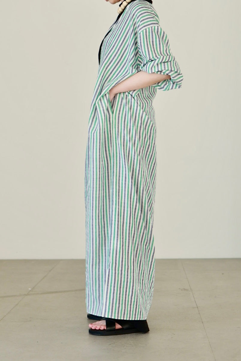charrita "vestido geraba" (green stripe)