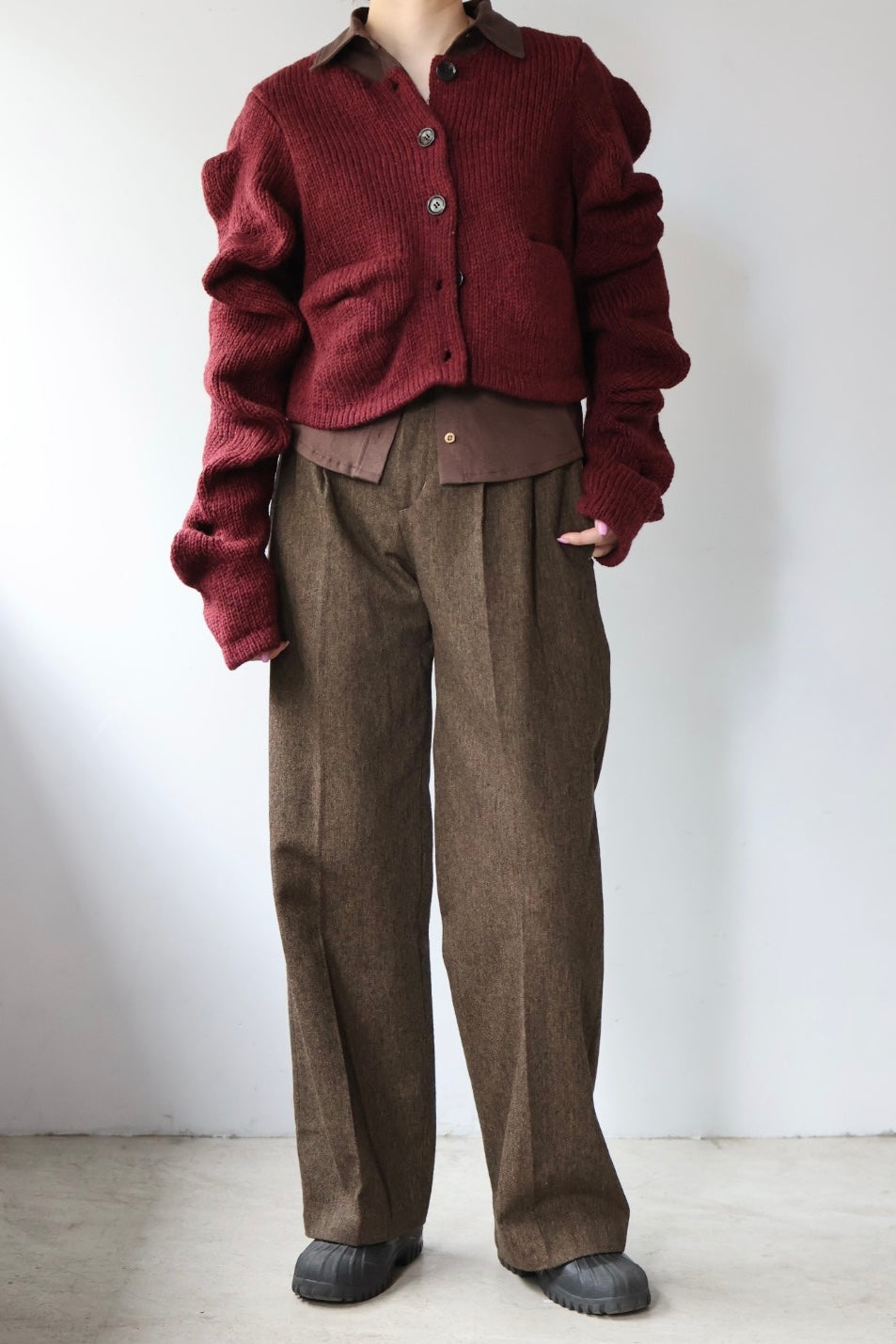 Pillings "Cardigan with unstable sleeves" (burgundy)
