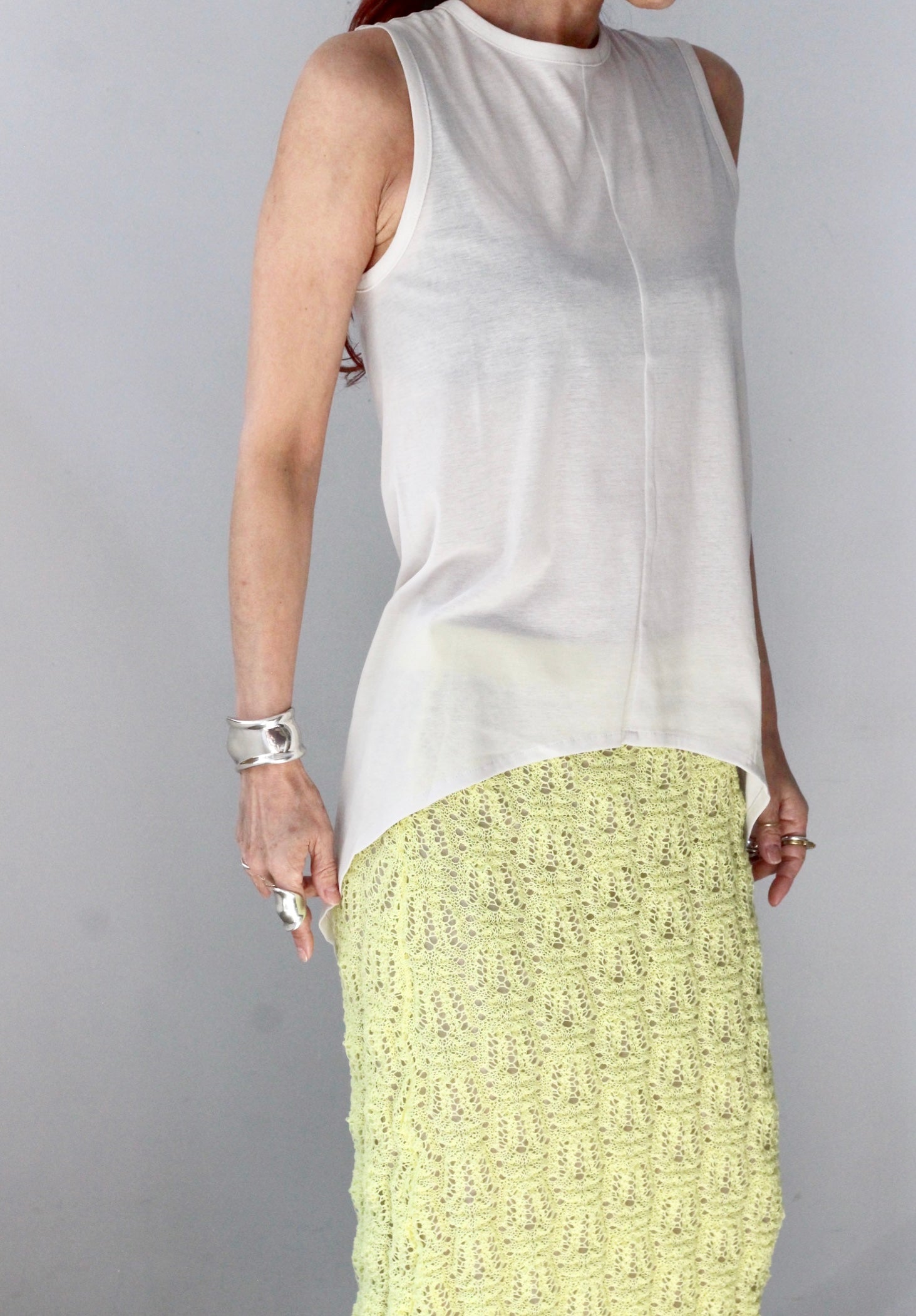 MARGE "back slit tank top" (light gray)
