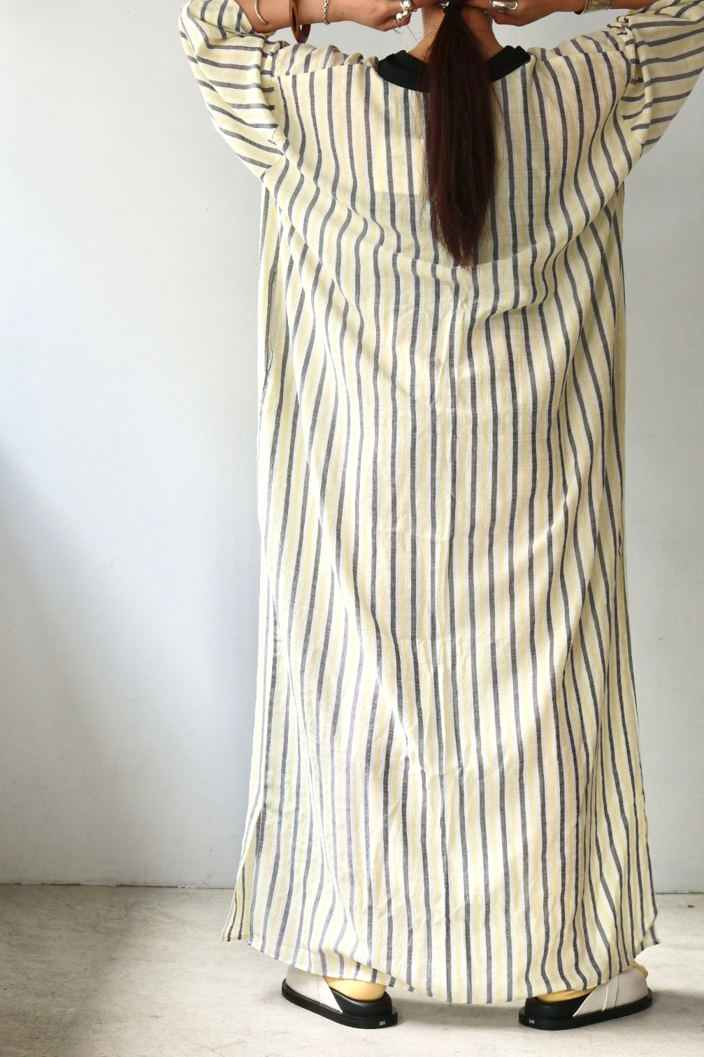 charrita "vestido geraba" (yellow stripe)