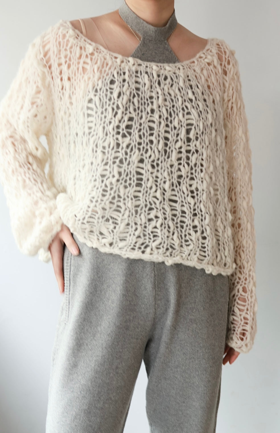 ERiKO KATORi "low gauge hand knit" (ivory)