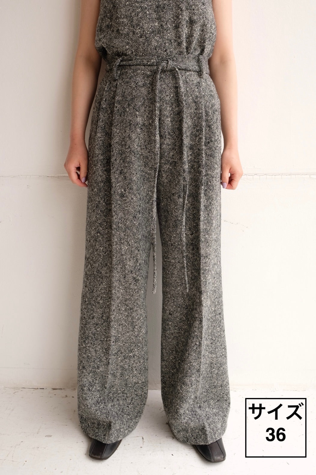 ERiKO KATORi "nep tweed wide pants" (black)