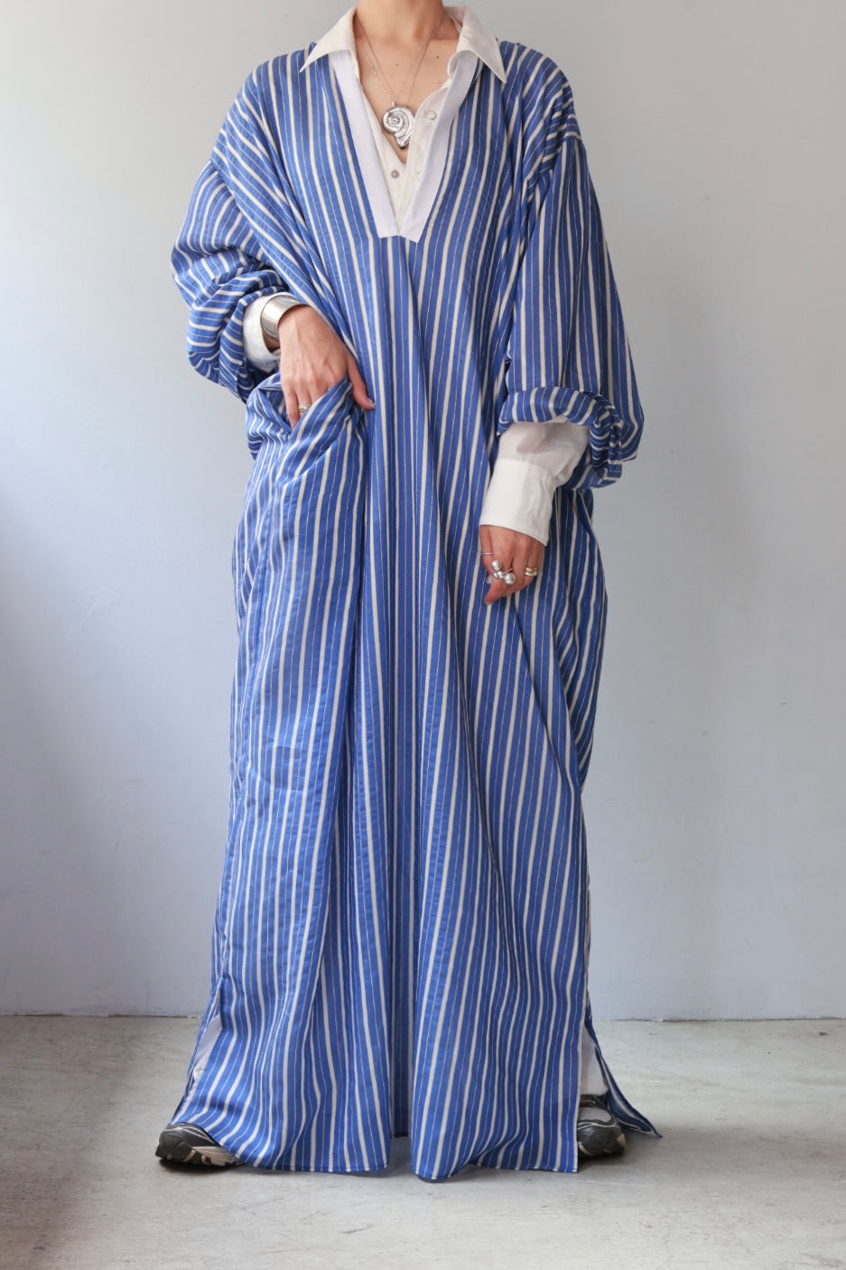 charrita "vestido geraba" (blue stripe)