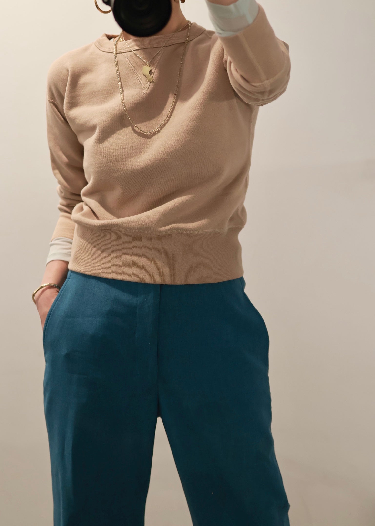 fifi "set in sleeve sweat" (beige)