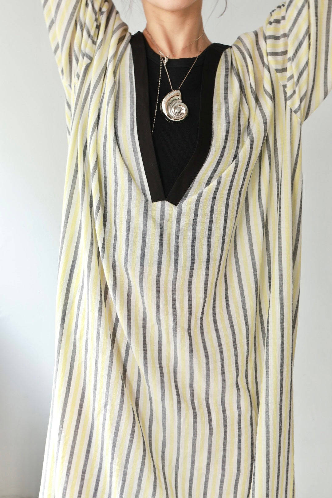 charrita "vestido geraba" (yellow stripe)