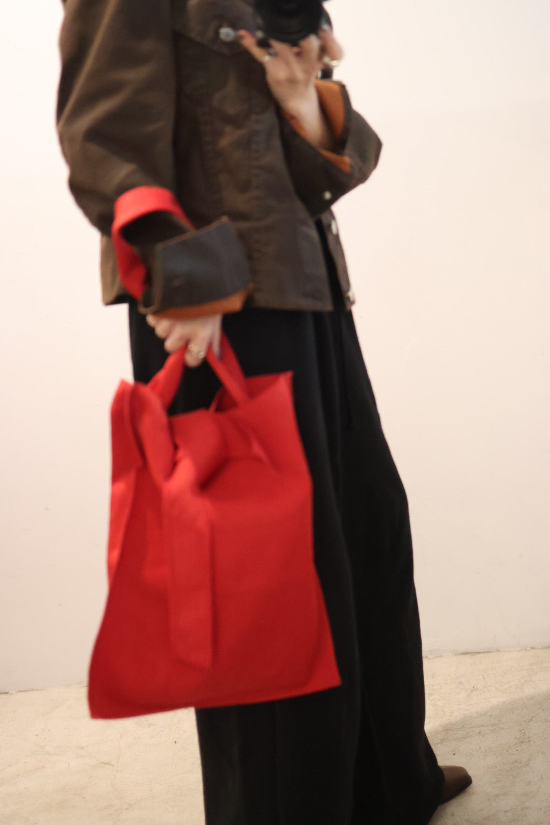 ITTI "MARY INSIDE OUT TOTE - M” (brown, green, red)