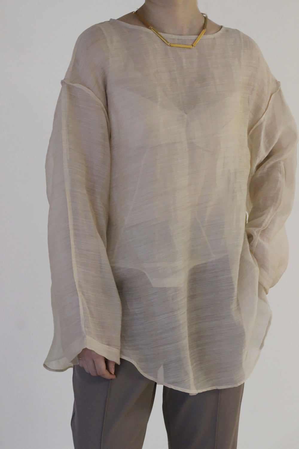 ERiKO KATORi "chanbray organdy top" (beige)