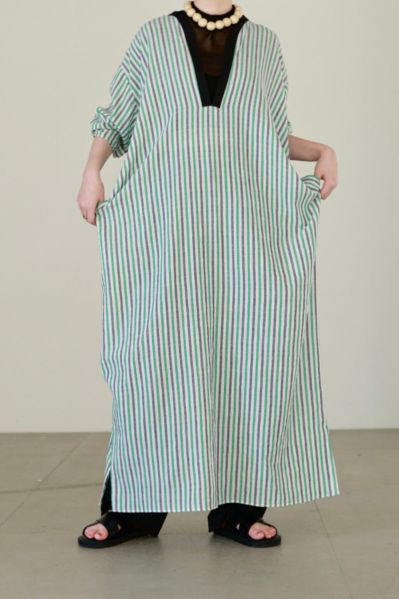 charrita "vestido geraba" (green stripe)