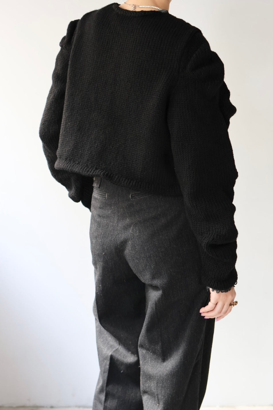 Pillings "Cardigan with unstable sleeves" (black)