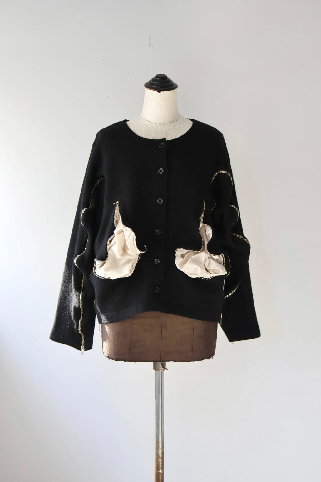 Pillings "inside zip cardigan" (black)