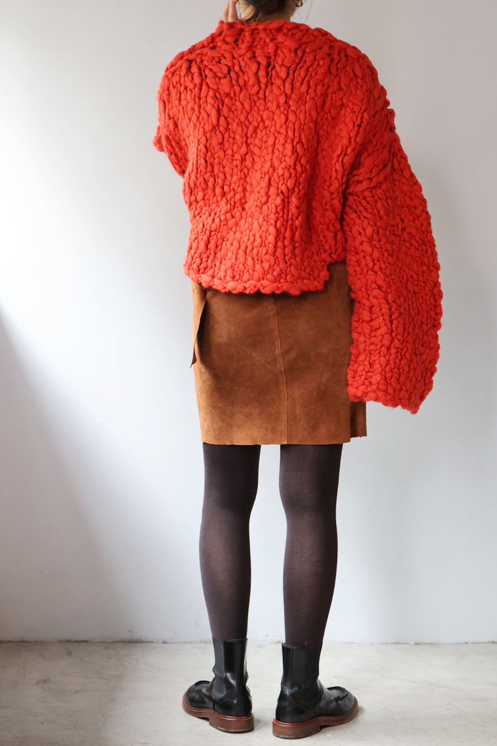 HAKUJI "Hand-knitted cardigan" (red)