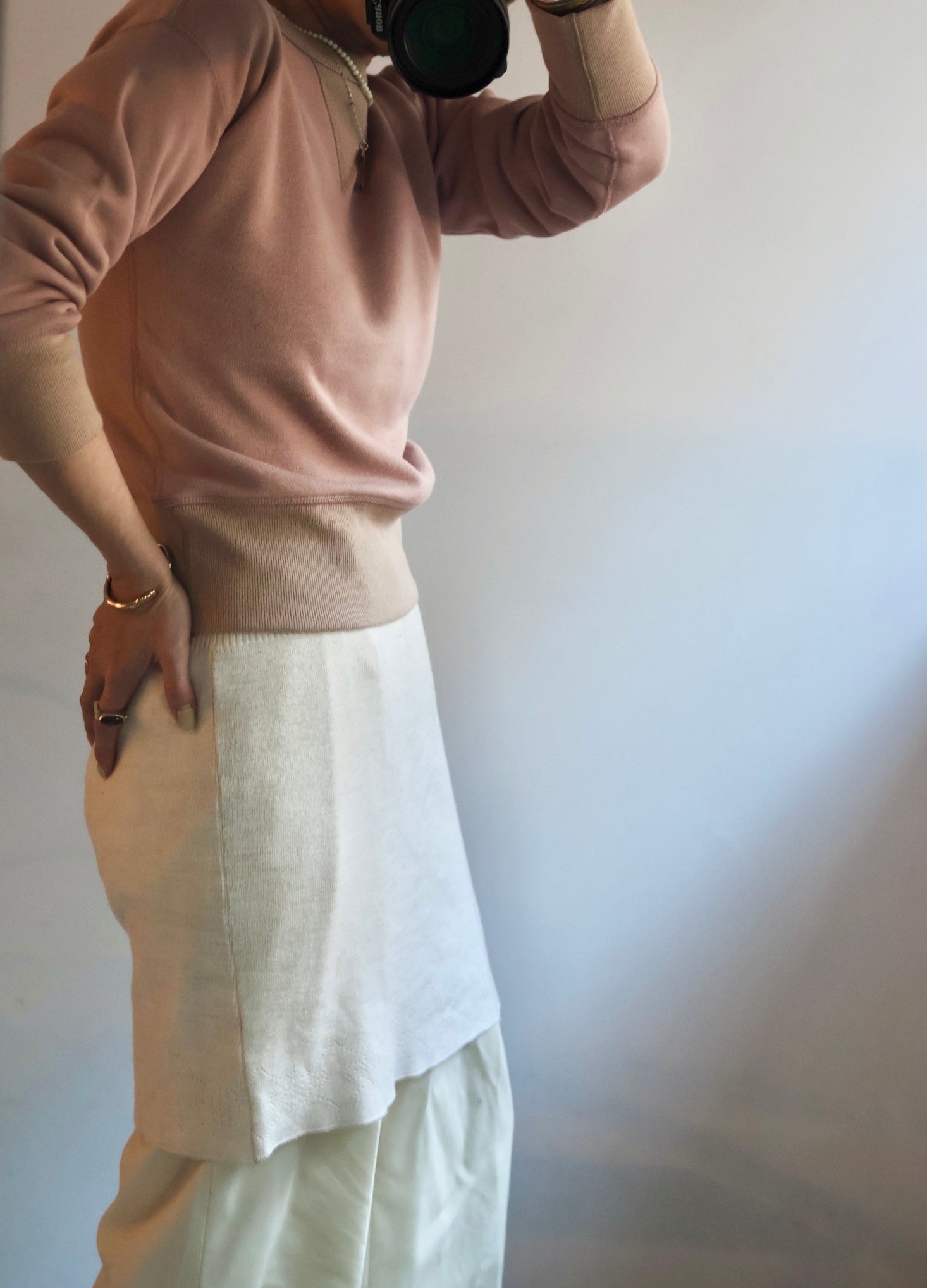 fifi "set in sleeve sweat" (2tone pink)