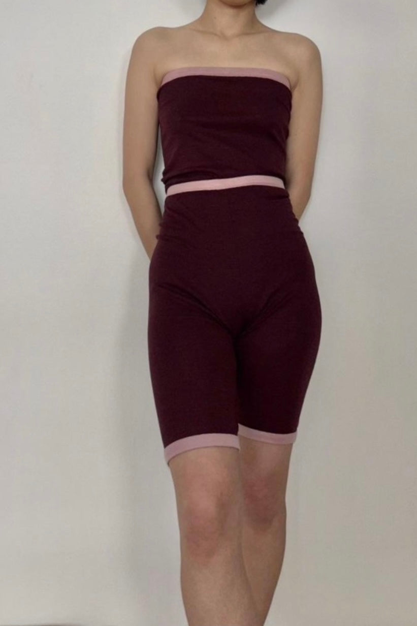 fifi collection "Merino wool trim biker pants" (burgundy)