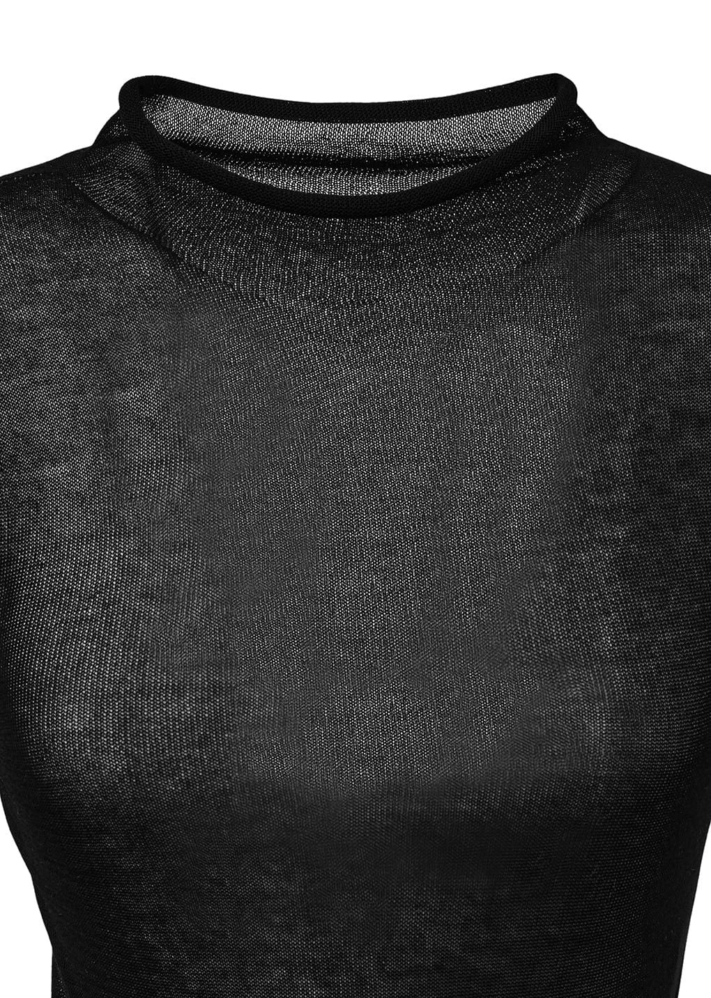 AMOMENT "sheer cropped knit" (black)