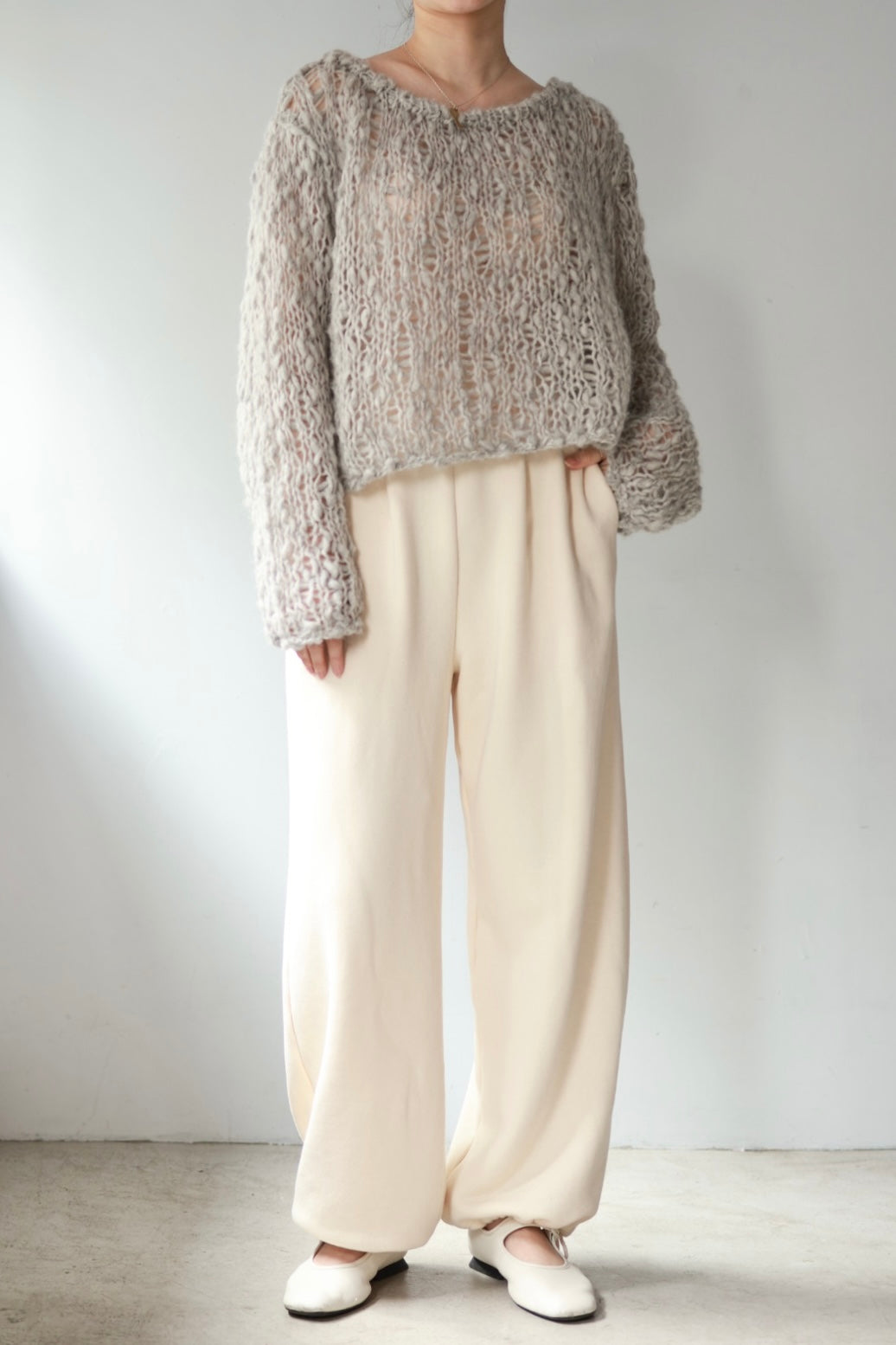 ERiKO KATORi "sweat wide pants" (ivory)