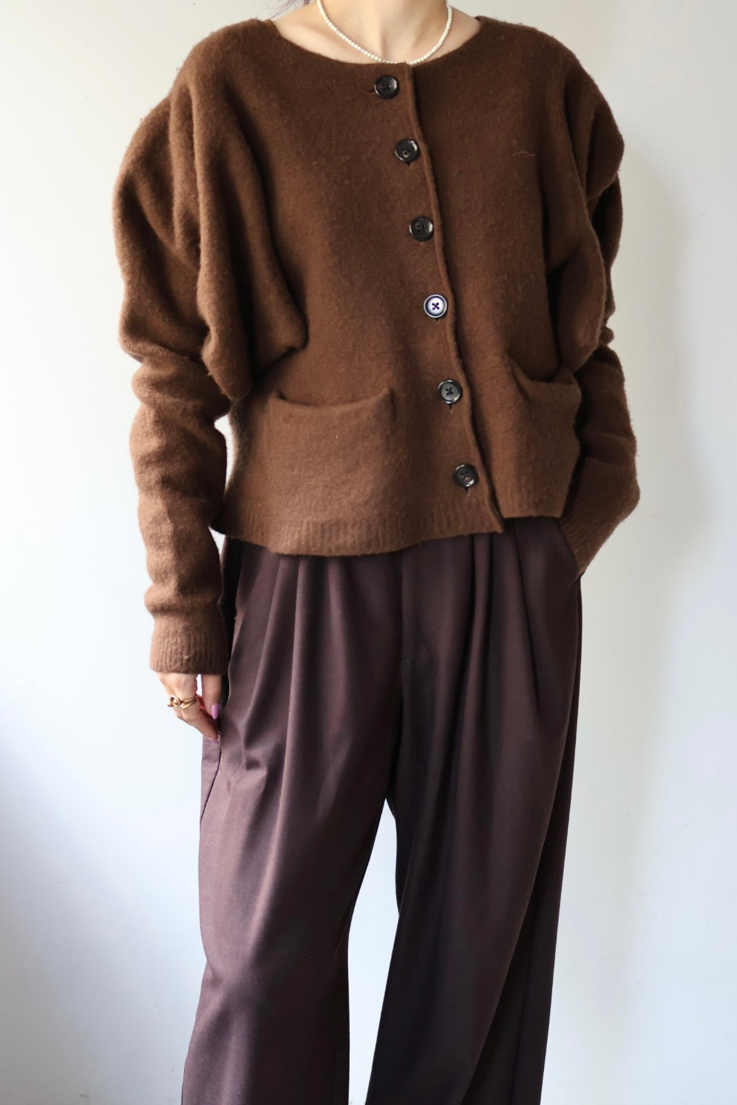 Pillings "inside puff Cardigam" (brown)
