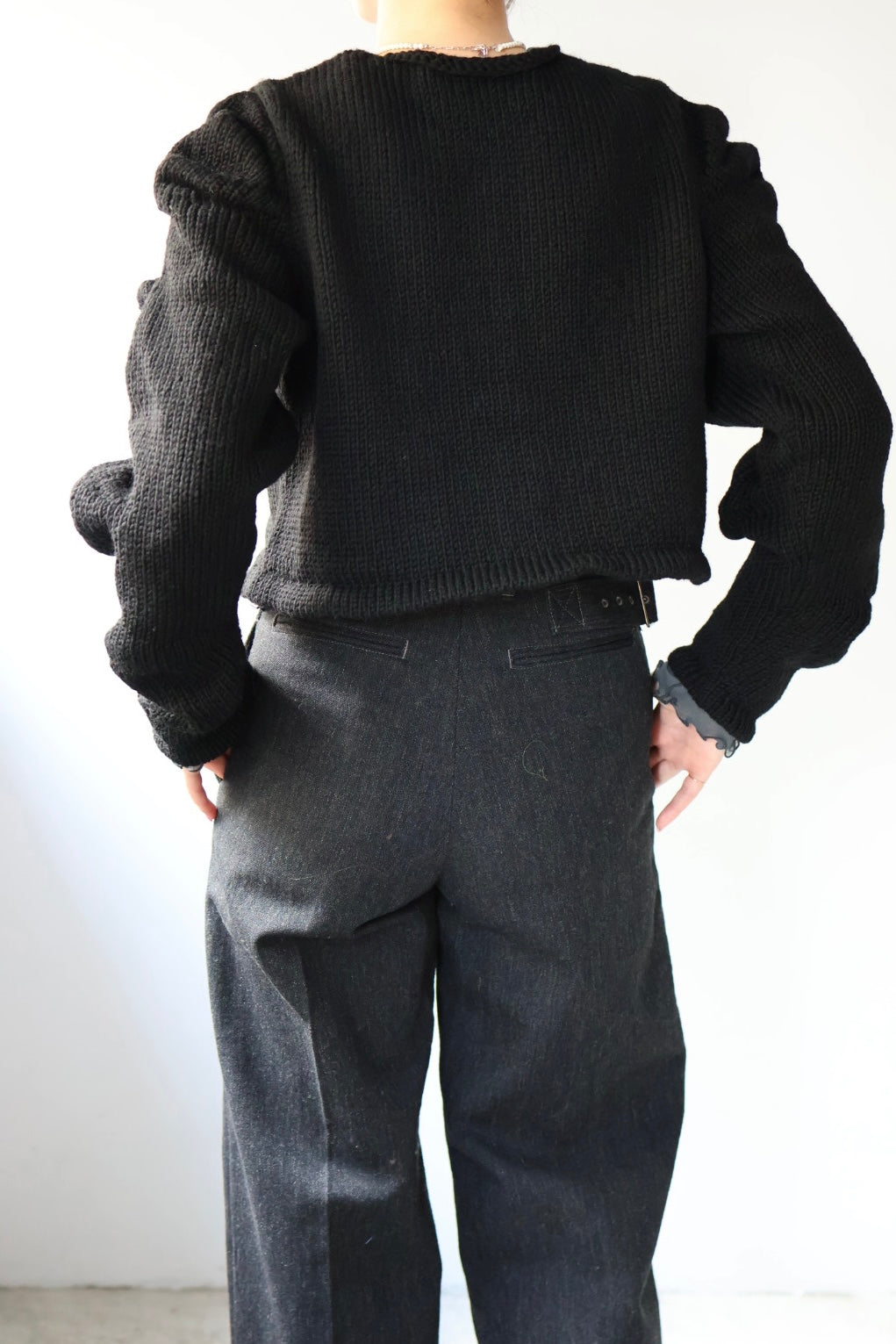 Pillings "Cardigan with unstable sleeves" (black)
