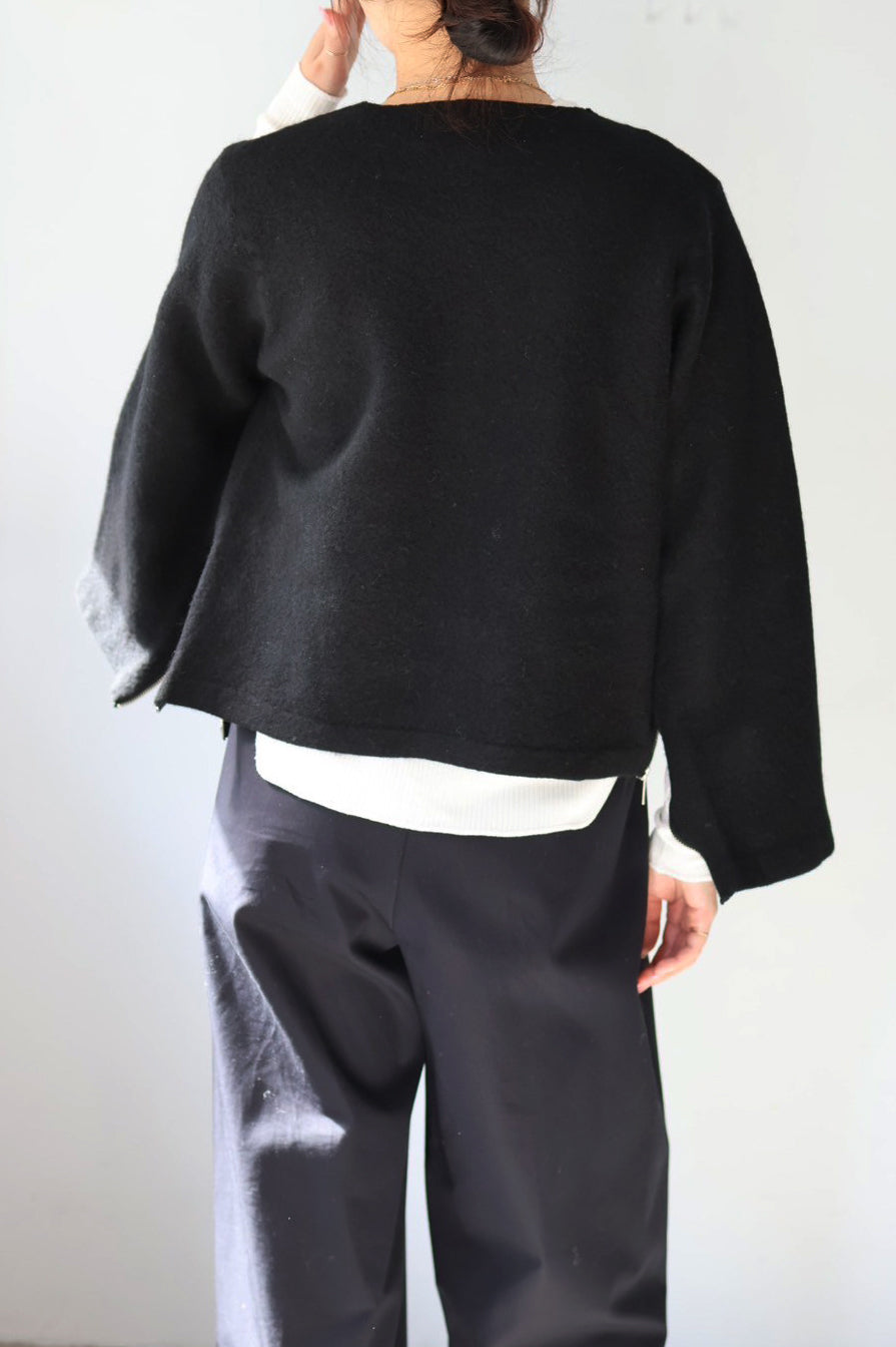 Pillings "inside zip cardigan" (black)