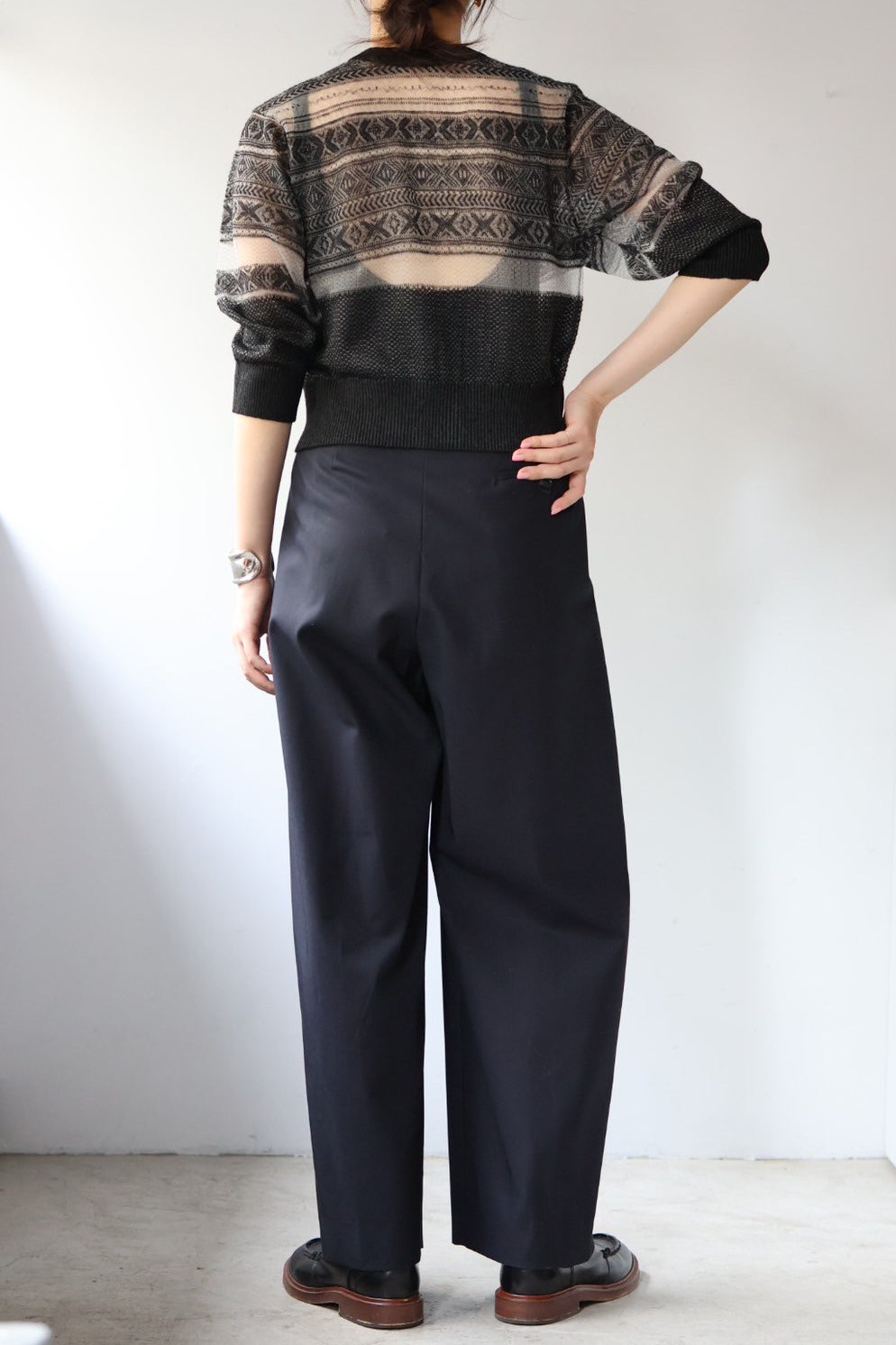 JUN MIKAMI "Fair Isle cardigan" (black)