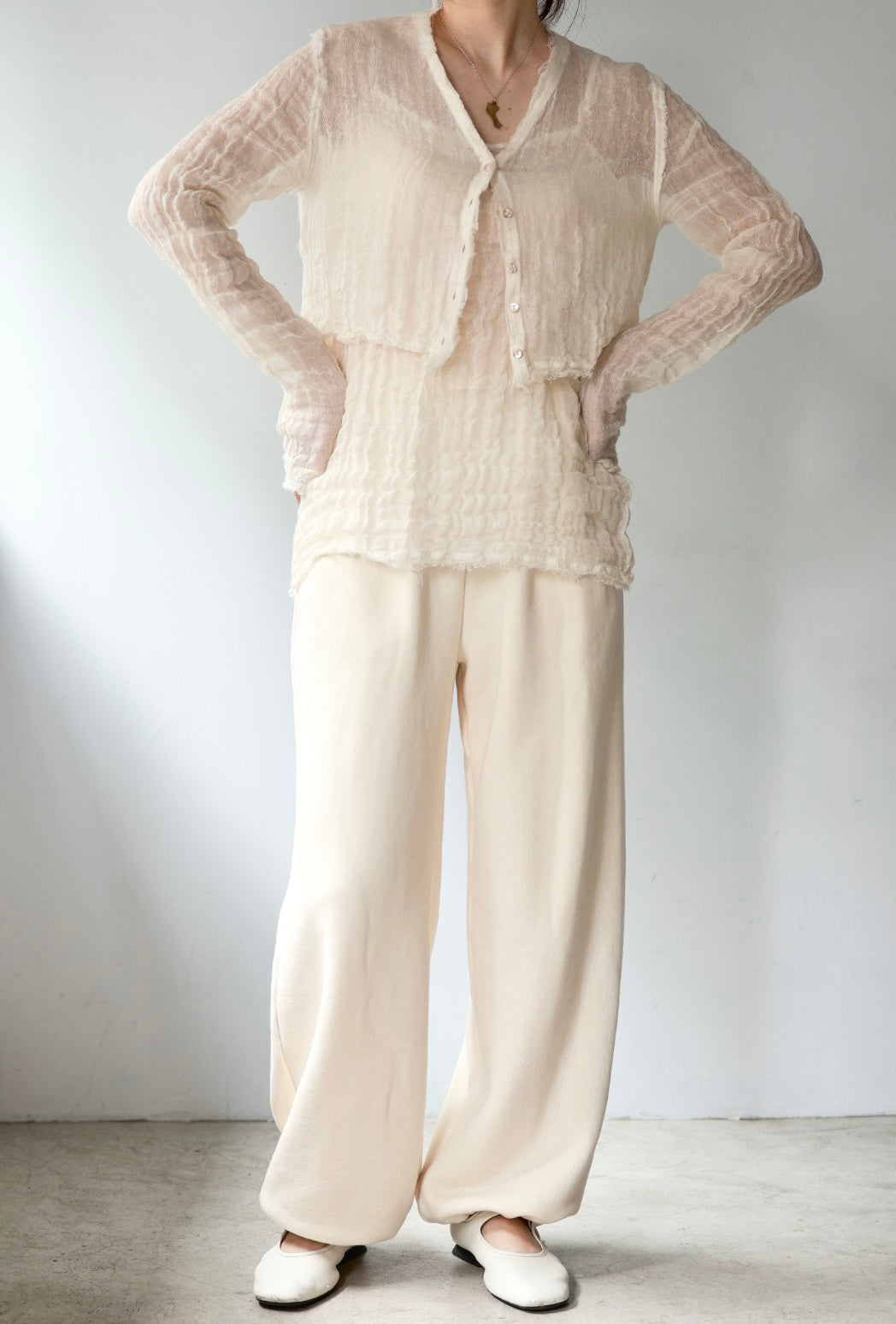 ERiKO KATORi "sweat wide pants" (ivory)