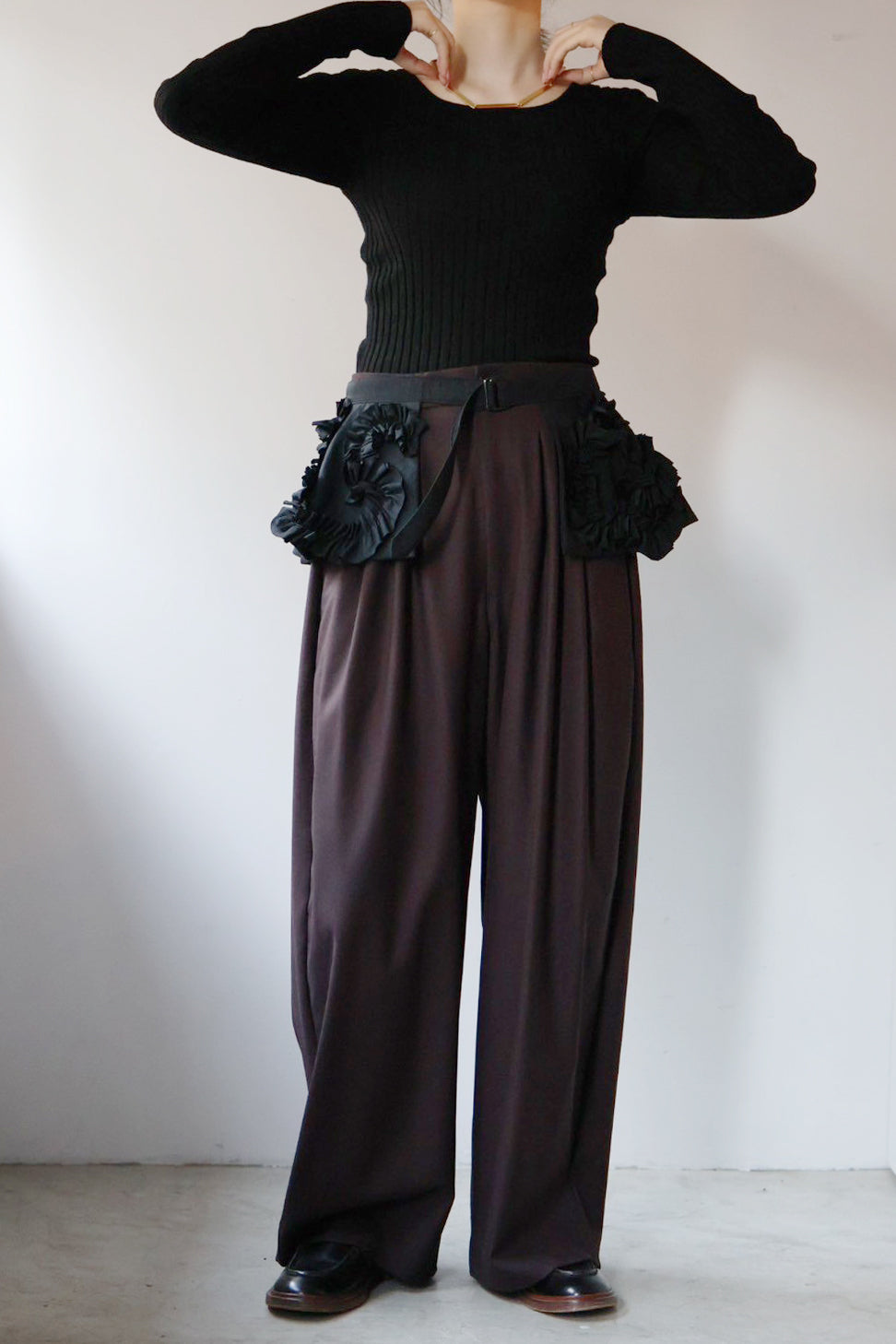 MARGE "taffeta frill detail belt" (black)