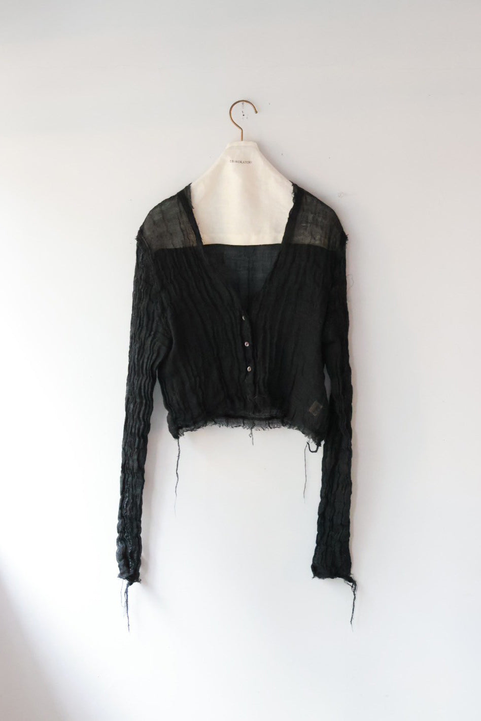 ERiKO KATORi "wool linen gawze cardigan" (black)