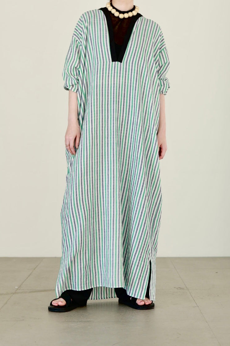 charrita "vestido geraba" (green stripe)