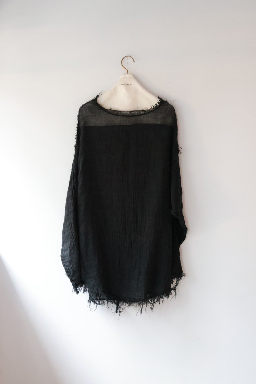 ERiKO KATORi "wool linen gawze top" (black)