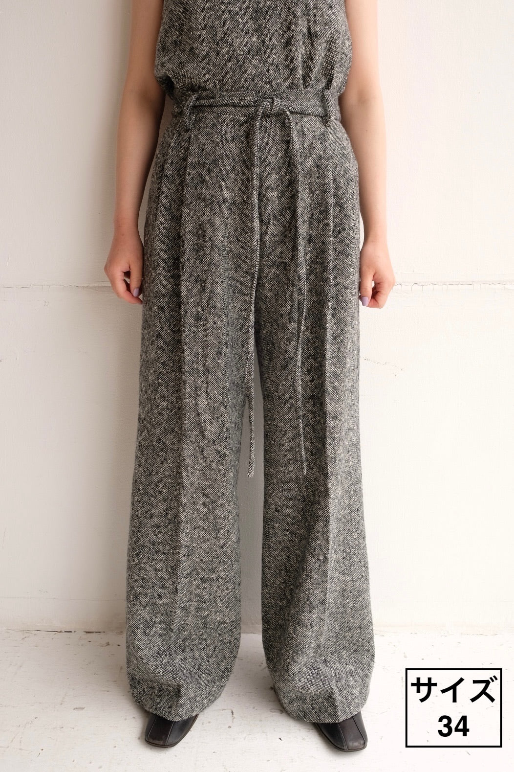 ERiKO KATORi "nep tweed wide pants" (black)