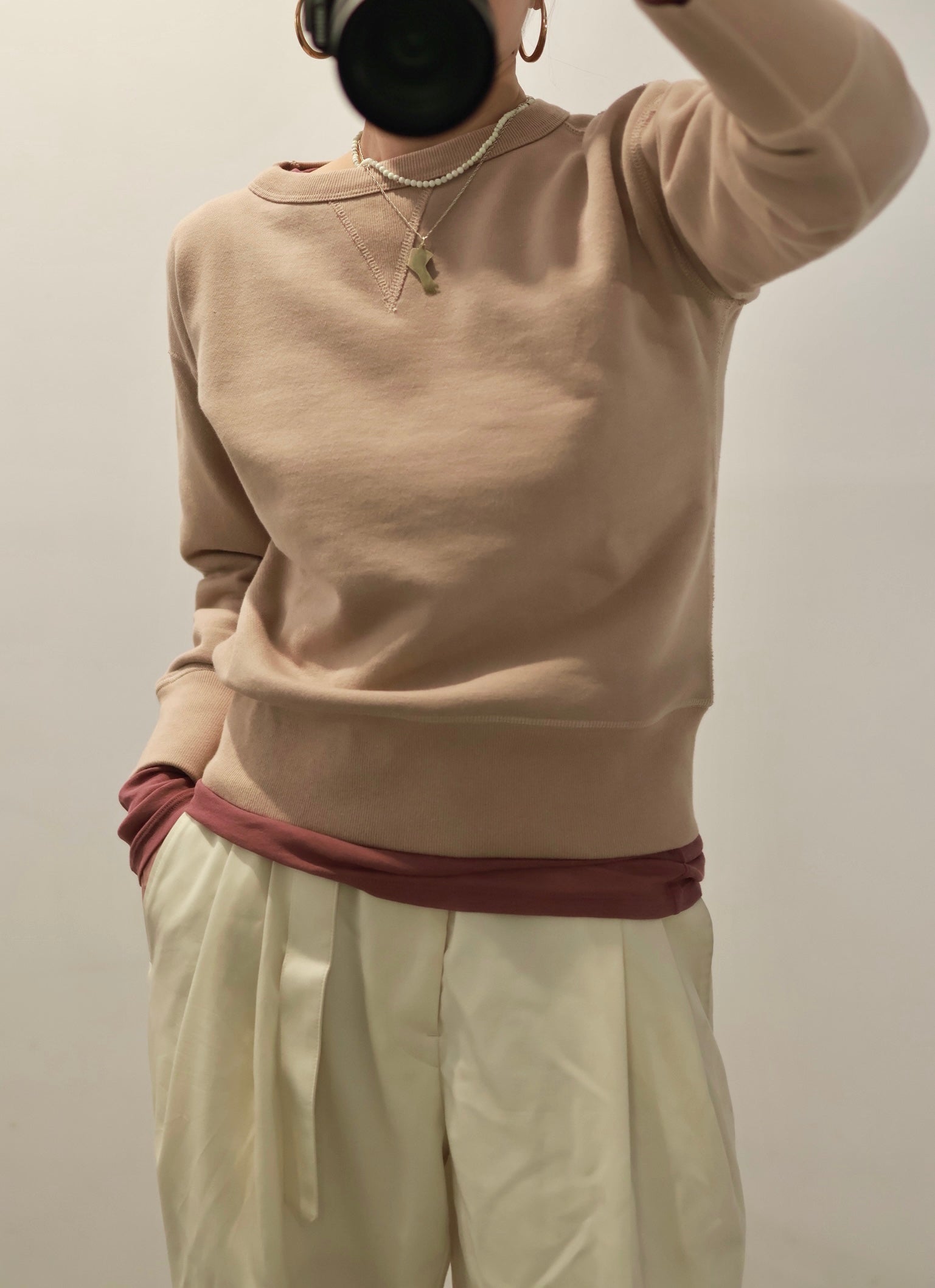 fifi "set in sleeve sweat" (beige)