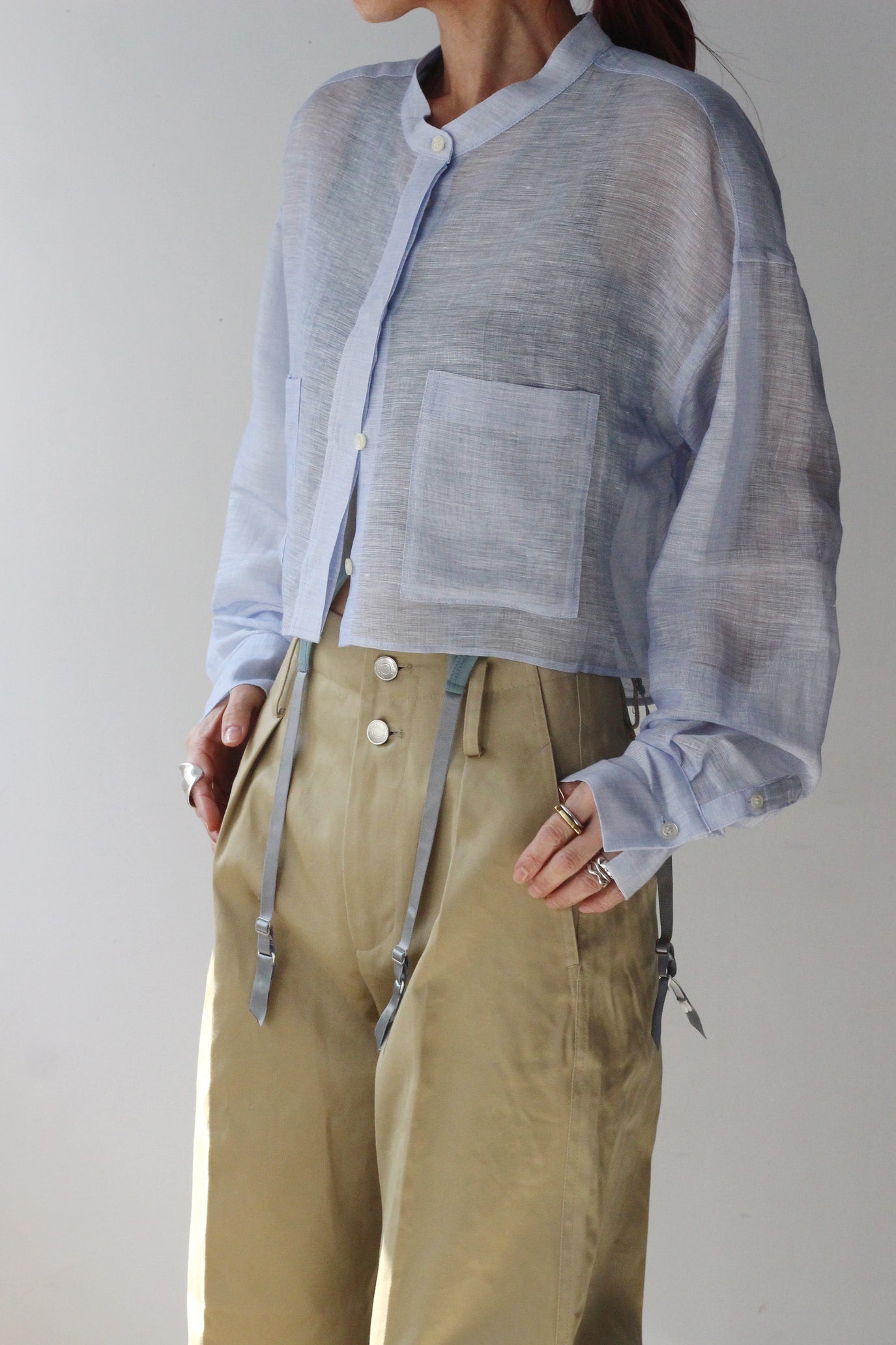 VILLD "Cropped wide shirt" (blue)