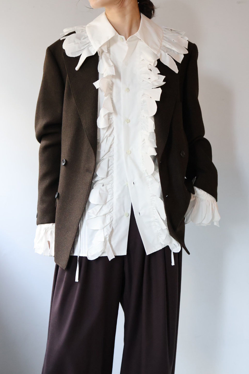 MARGE “wool double-breasted peak lapel jacket“