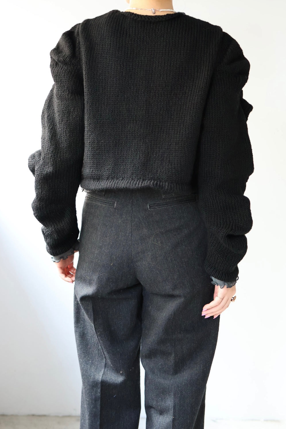 Pillings "Cardigan with unstable sleeves" (black)