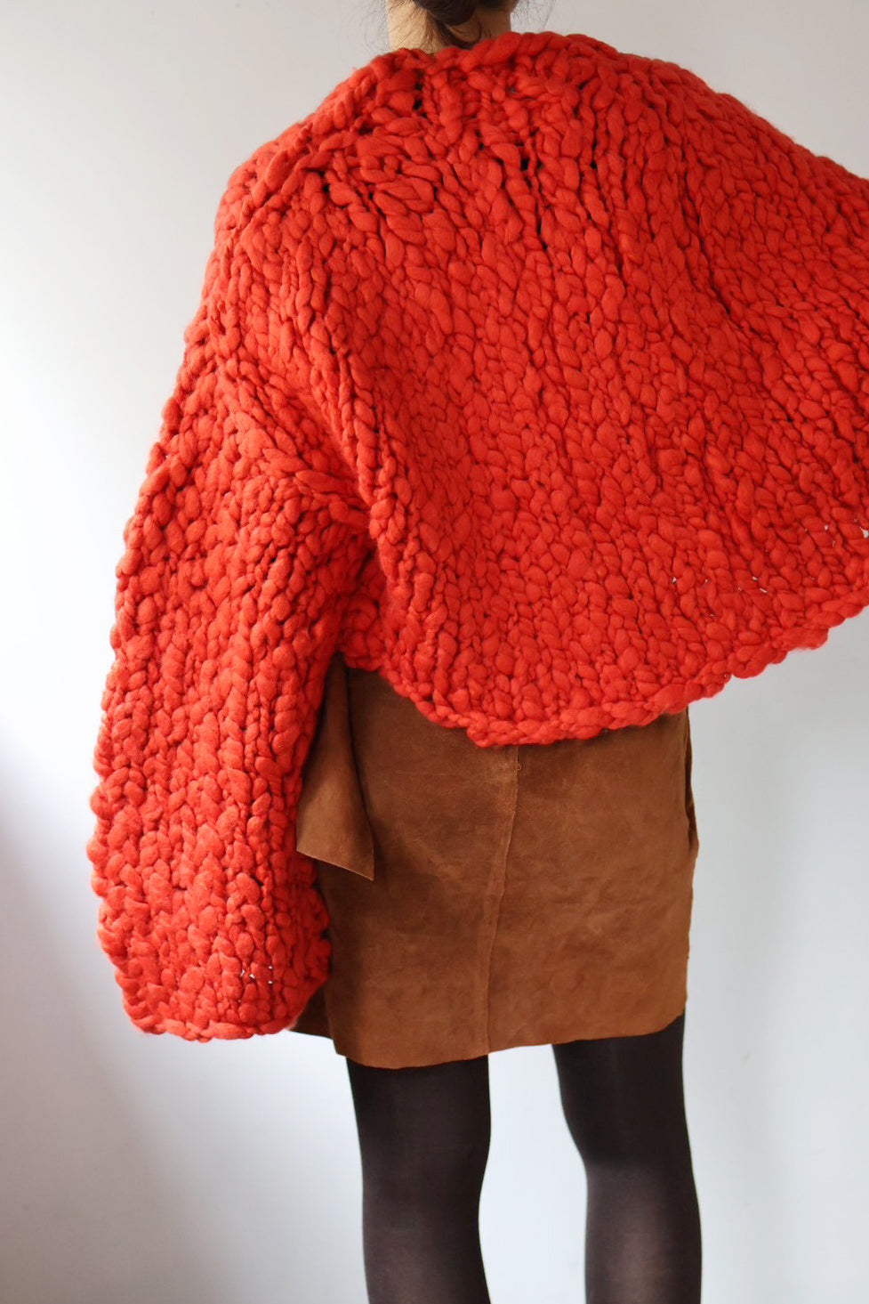 HAKUJI "Hand-knitted cardigan" (red)
