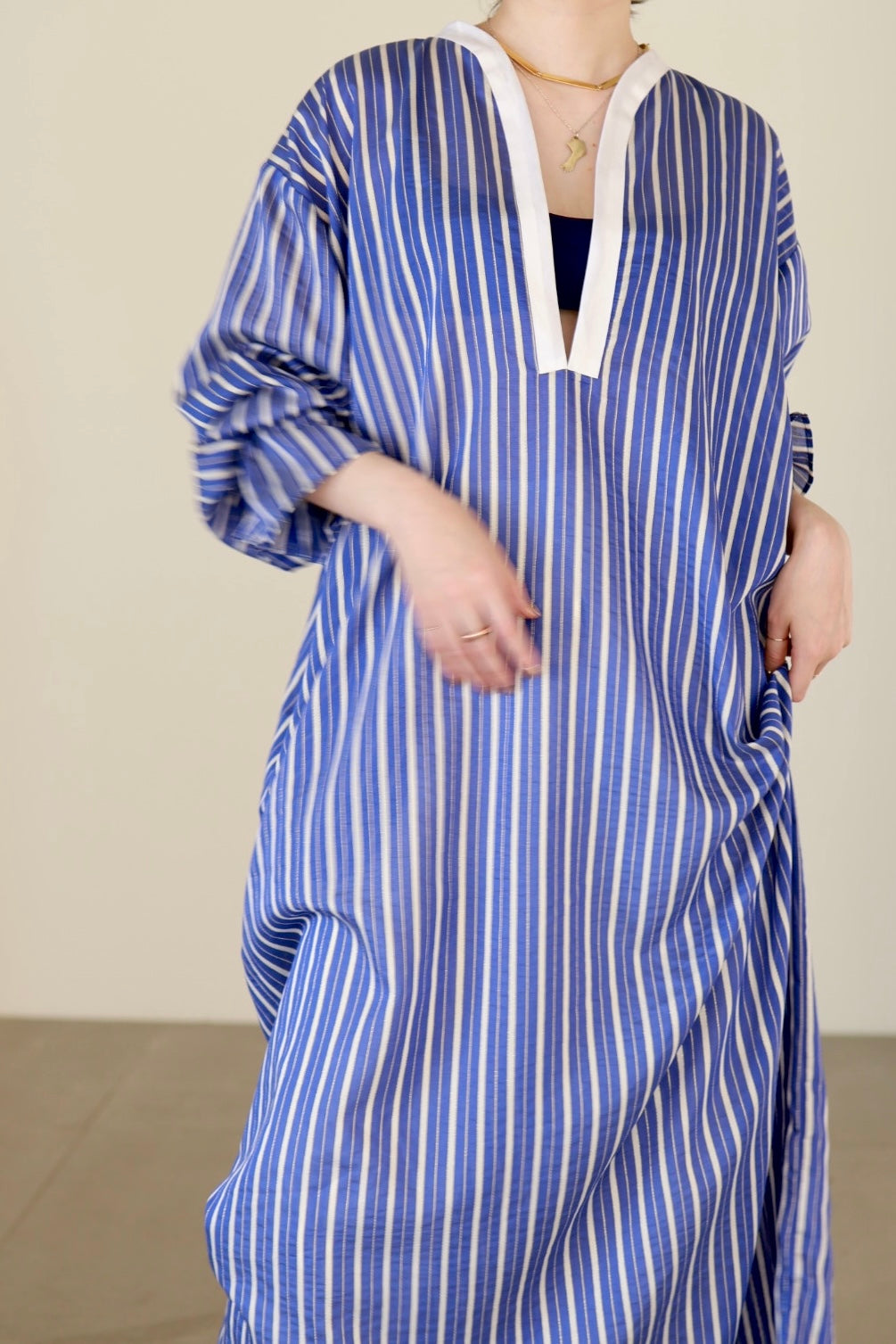 charrita "vestido geraba" (blue stripe)