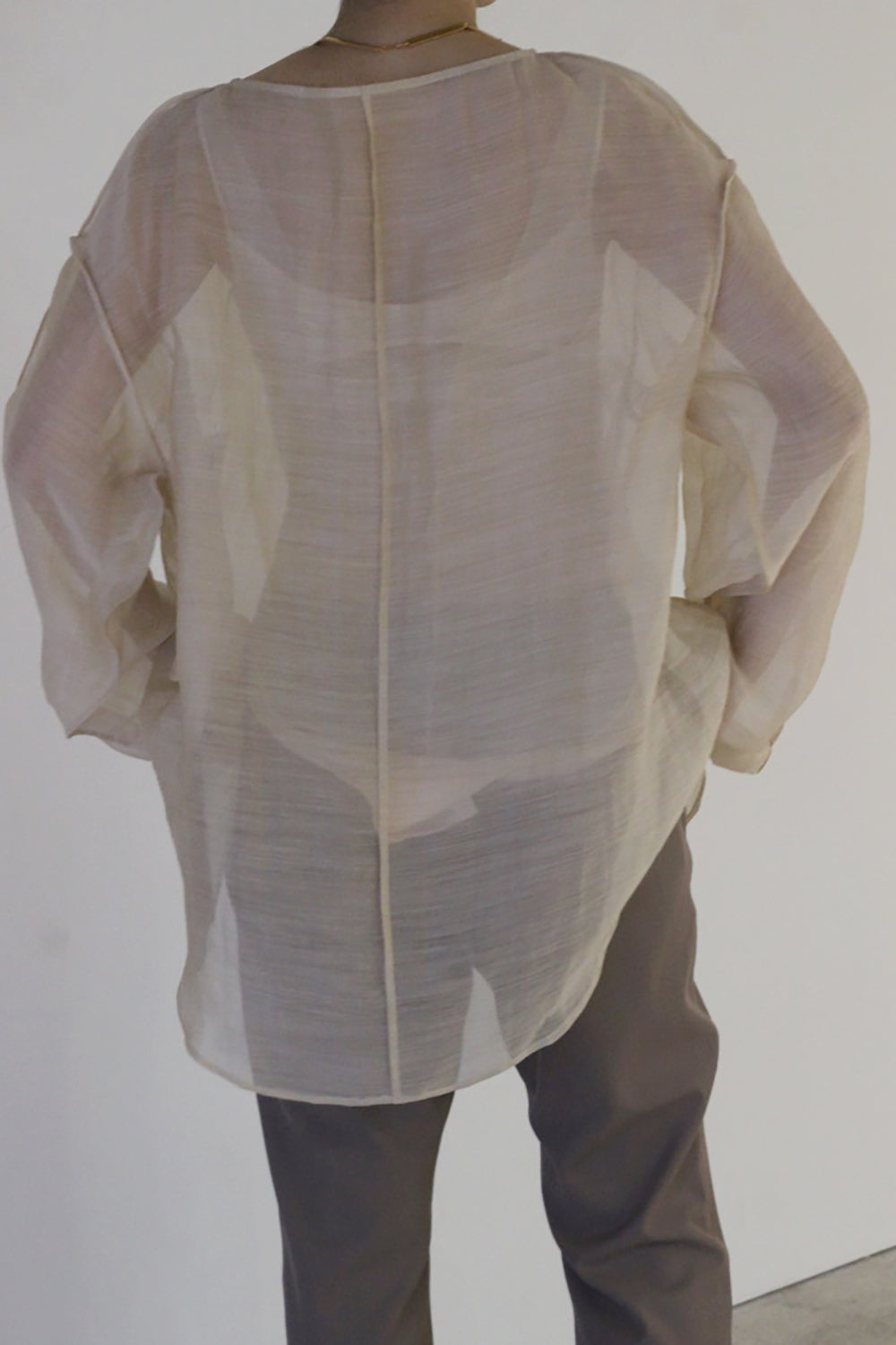 ERiKO KATORi "chanbray organdy top" (beige)