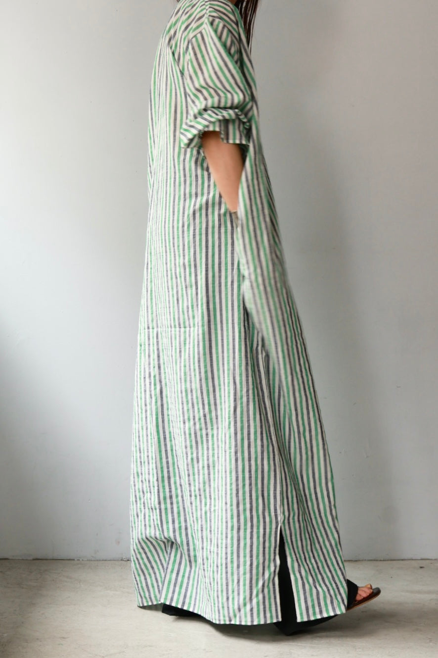 charrita "vestido geraba" (green stripe)