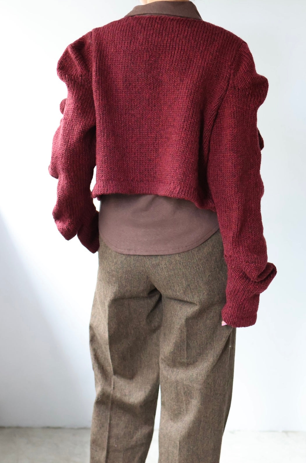 Pillings "Cardigan with unstable sleeves" (burgundy)
