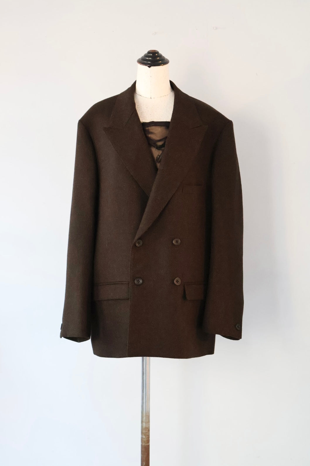 MARGE “wool double-breasted peak lapel jacket“