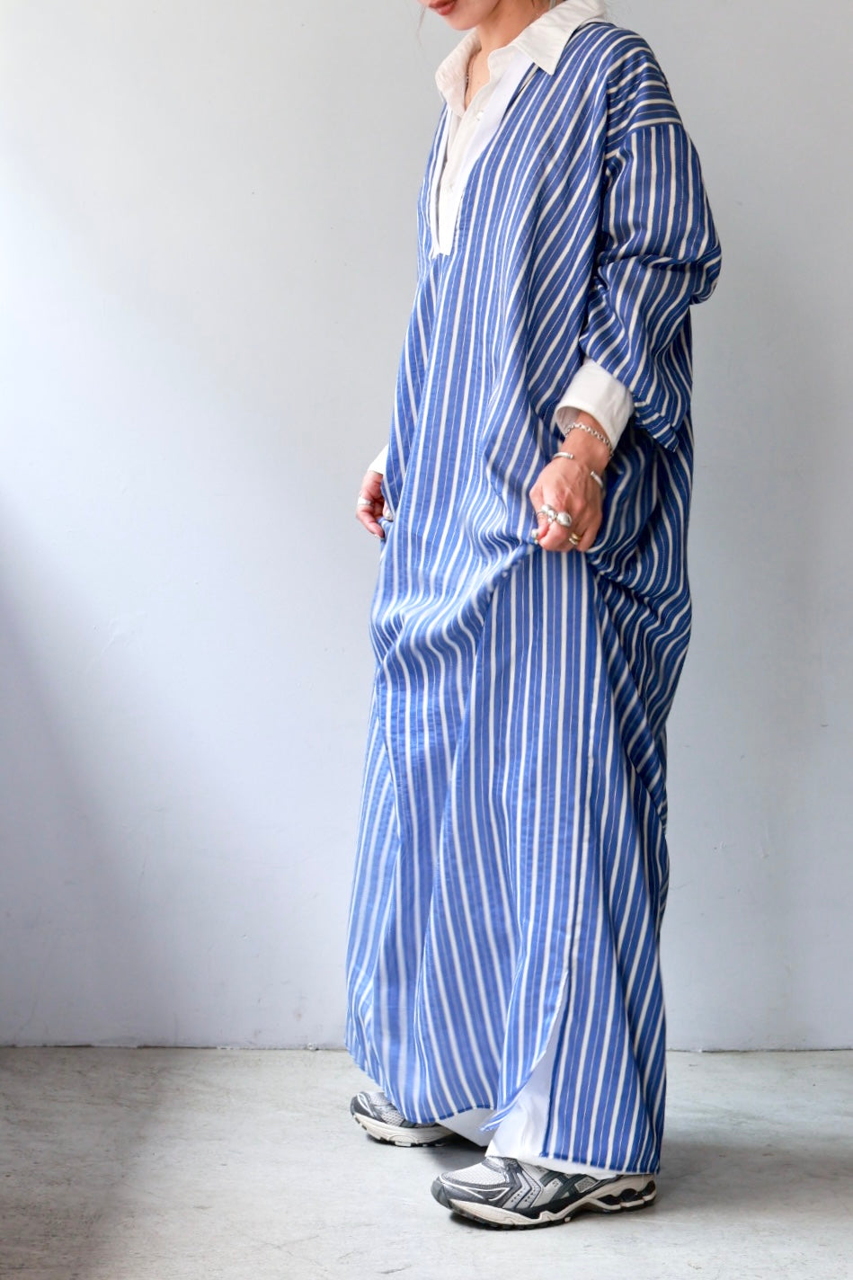 charrita "vestido geraba" (blue stripe)