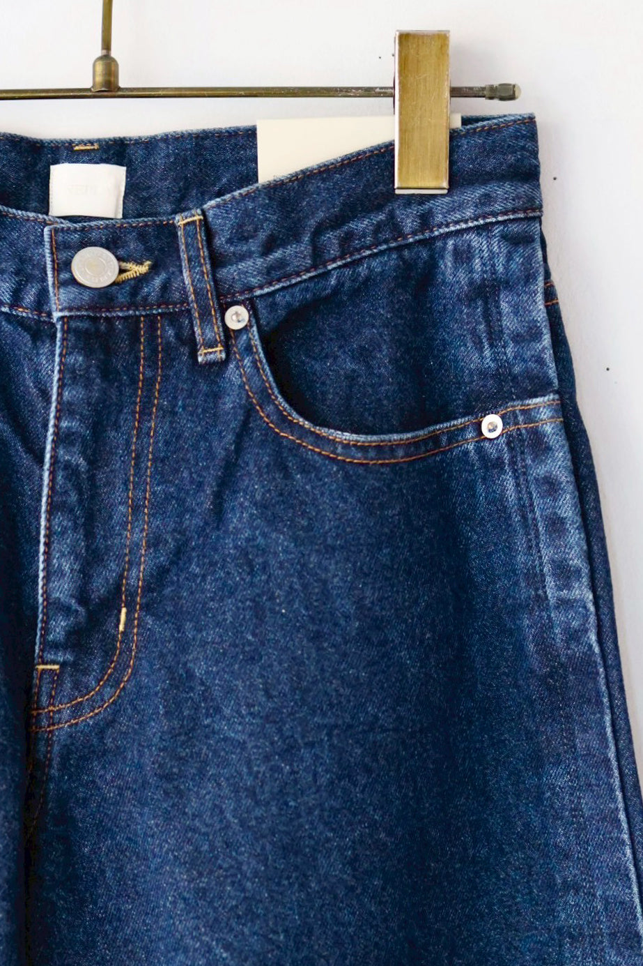 NEPLA "side pleat straight pants" (blue fade)