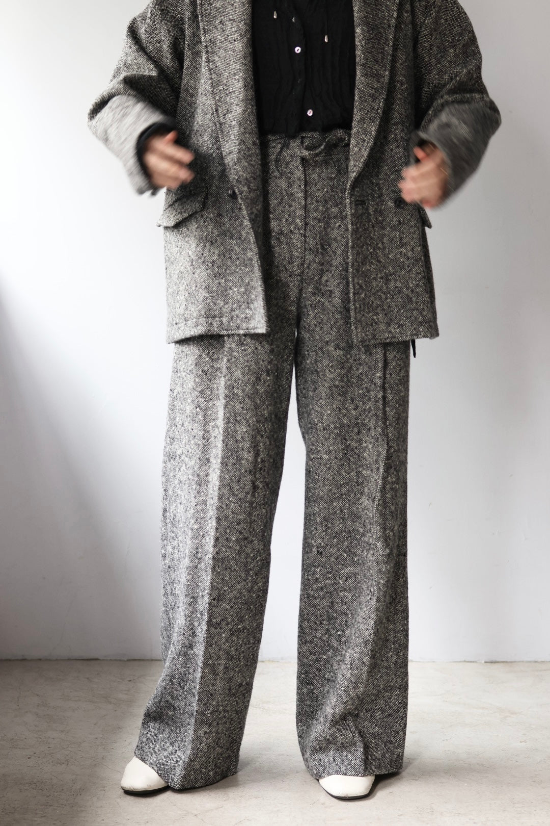 ERiKO KATORi "nep tweed wide pants" (black)