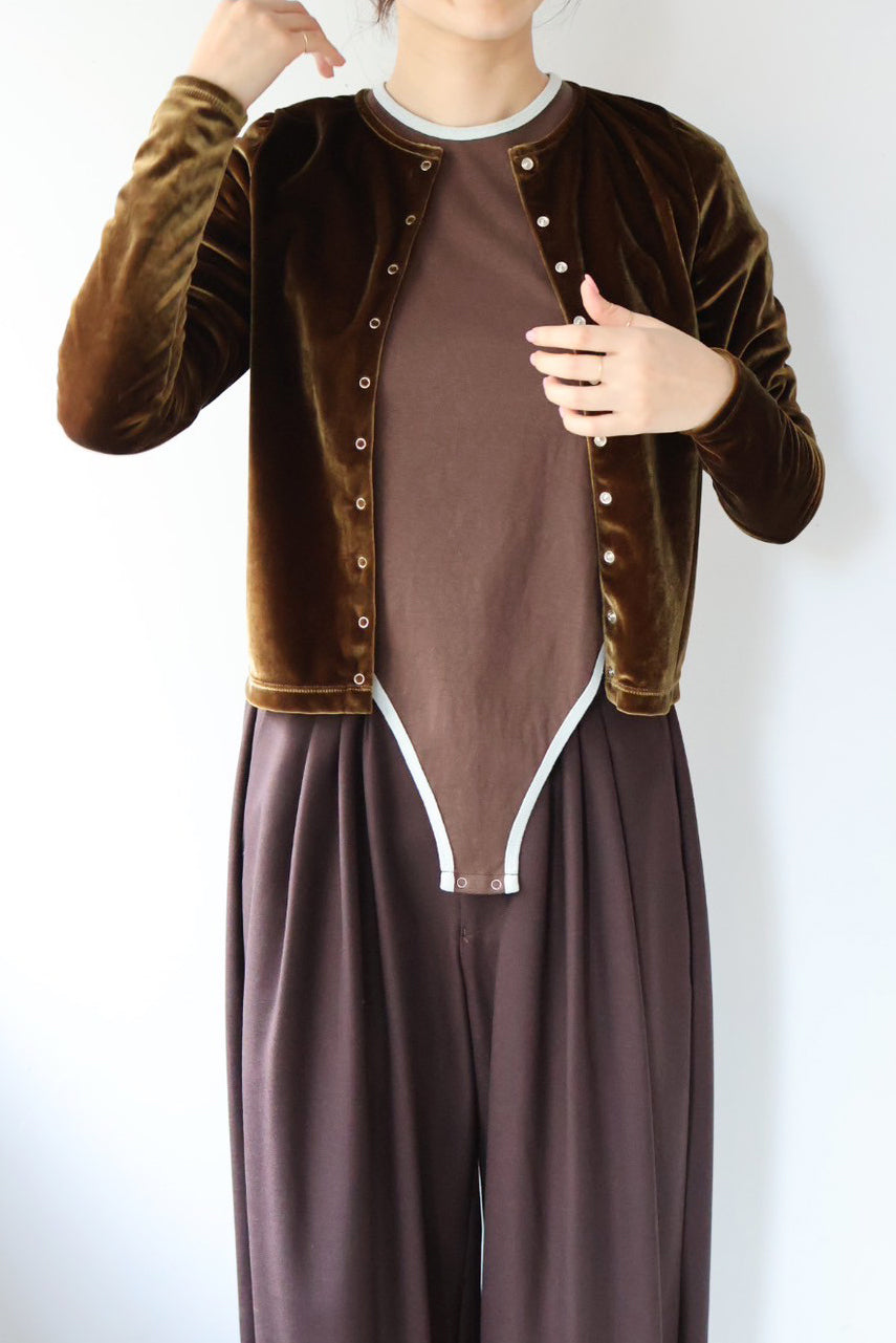 JUN MIKAMI "velvet cardigan" (brown)