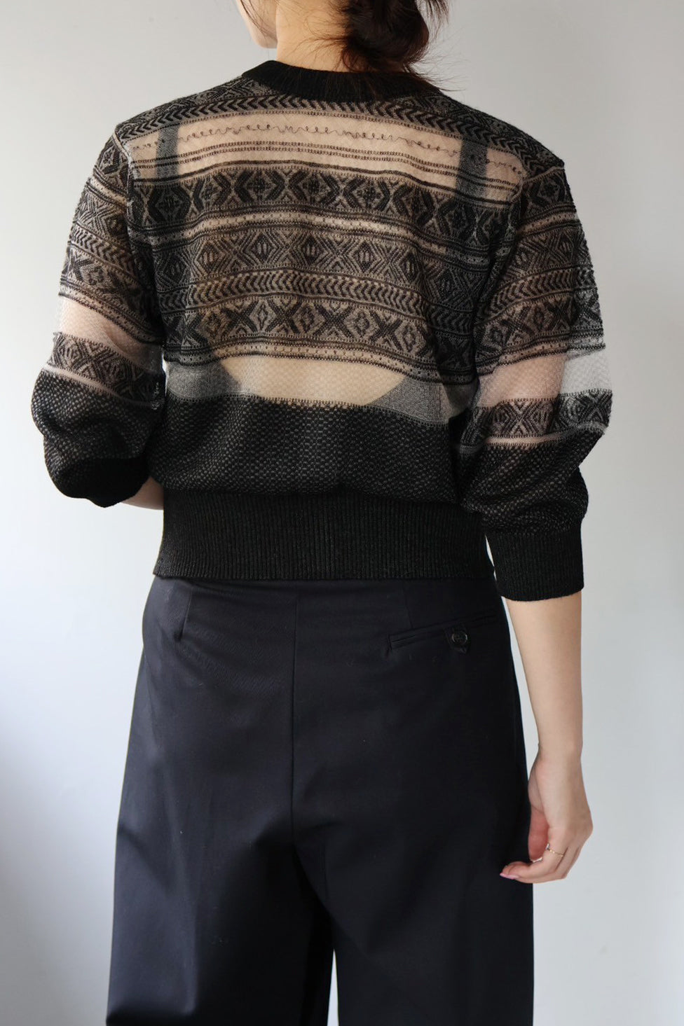 JUN MIKAMI "Fair Isle cardigan" (black)