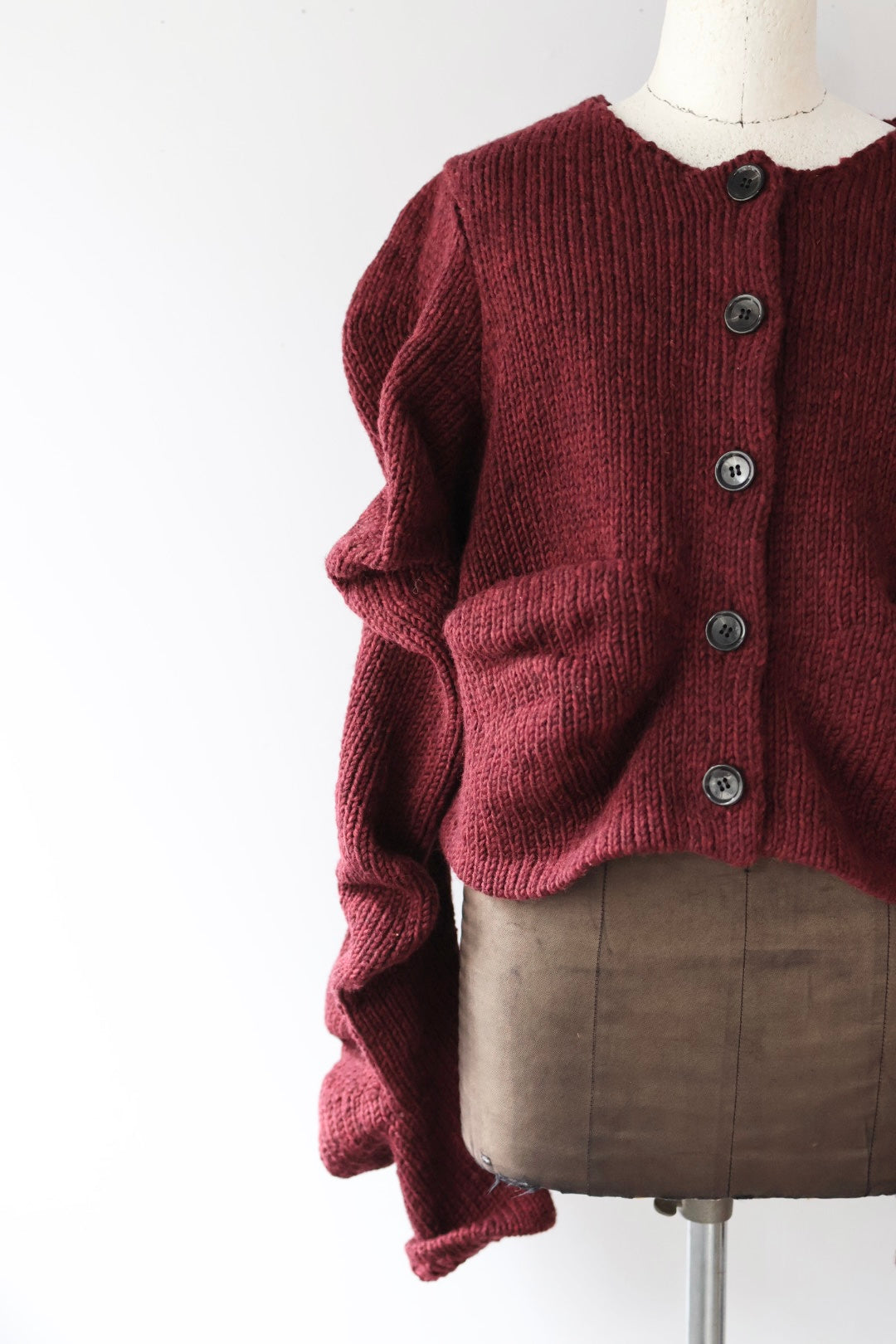 Pillings "Cardigan with unstable sleeves" (burgundy)