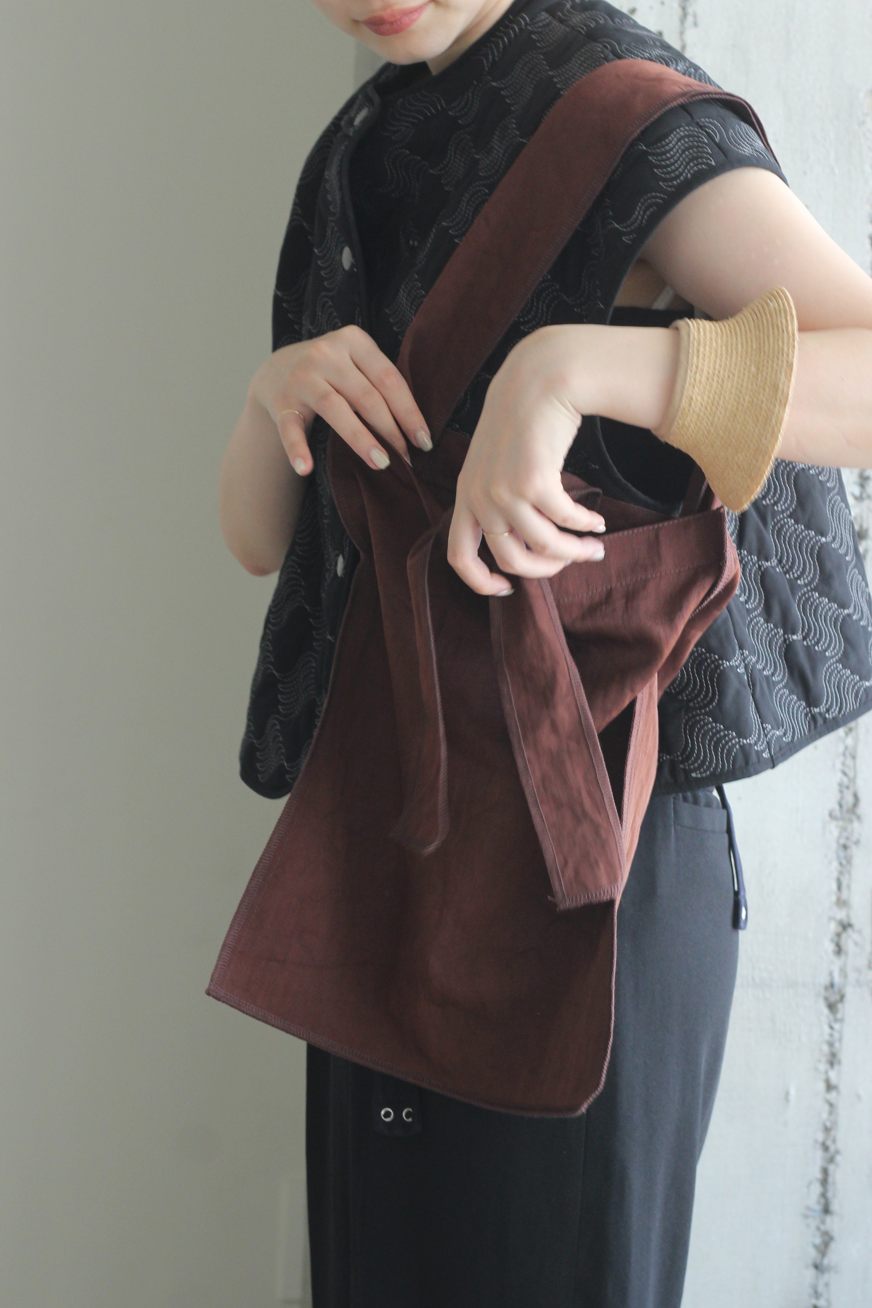 ITTI "MARY INSIDE OUT TOTE - M” (brown, green, red)