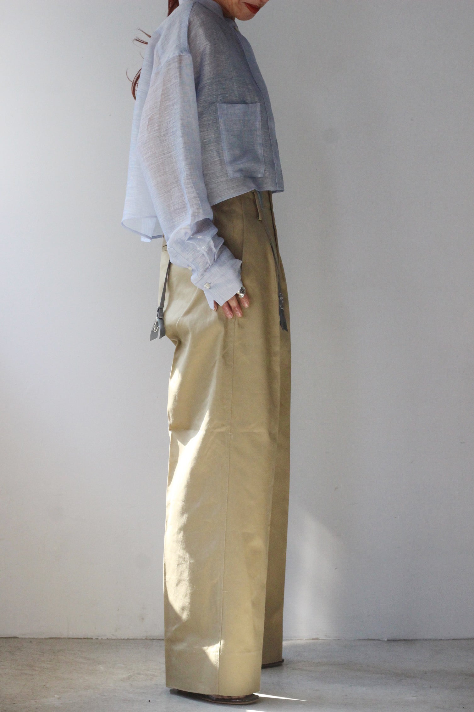 VILLD "Cropped wide shirt" (blue)