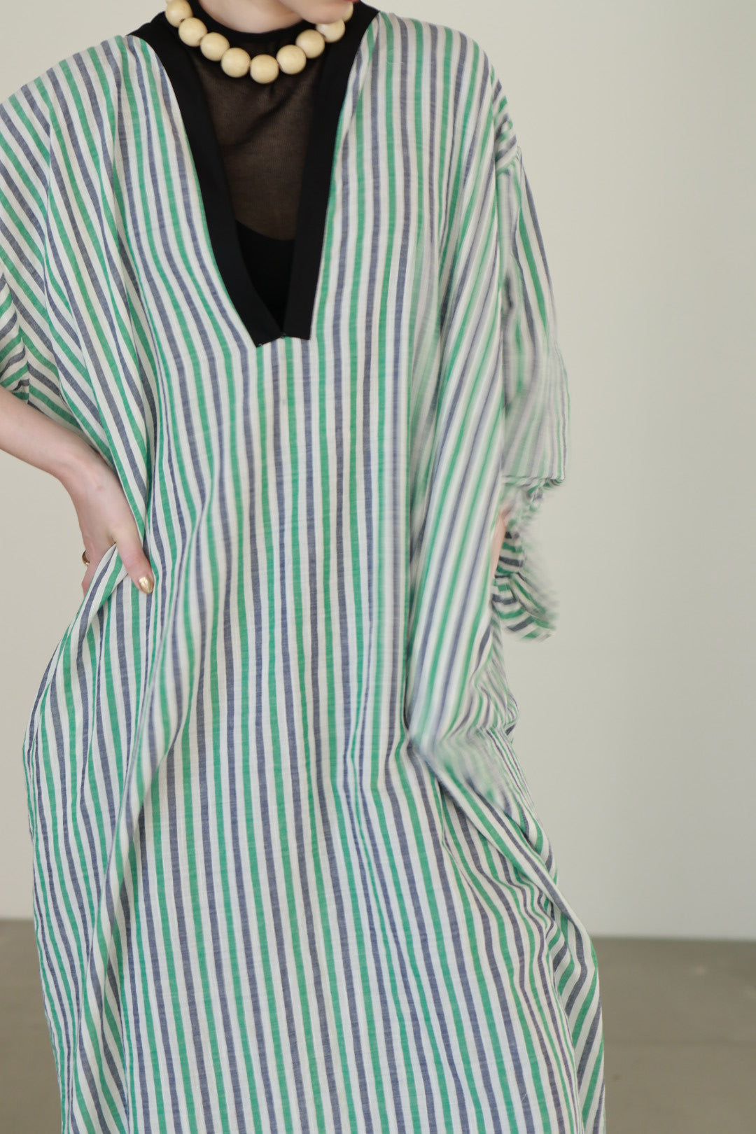 charrita "vestido geraba" (green stripe)