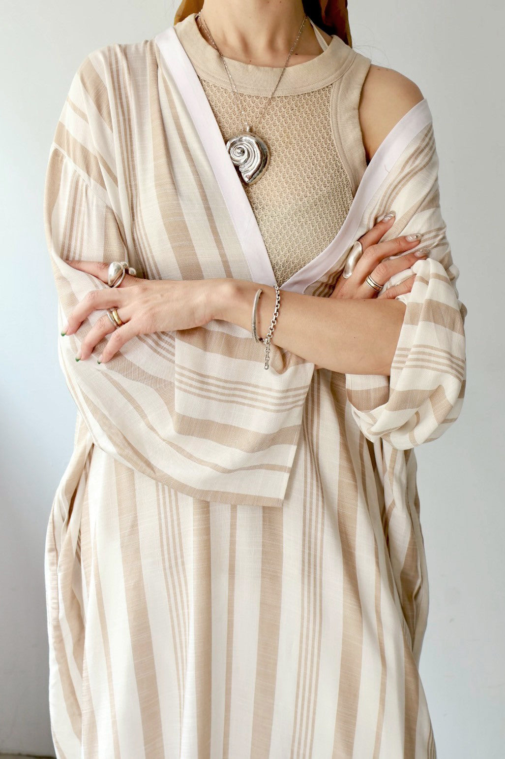 charrita "vestido geraba" (beige stripe)